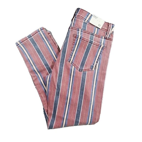 Indigo Rein Junior's Jeans Size 11 Ankle Mid Rise Red Blue Stripe RN 128963 NWT - Picture 14 of 16